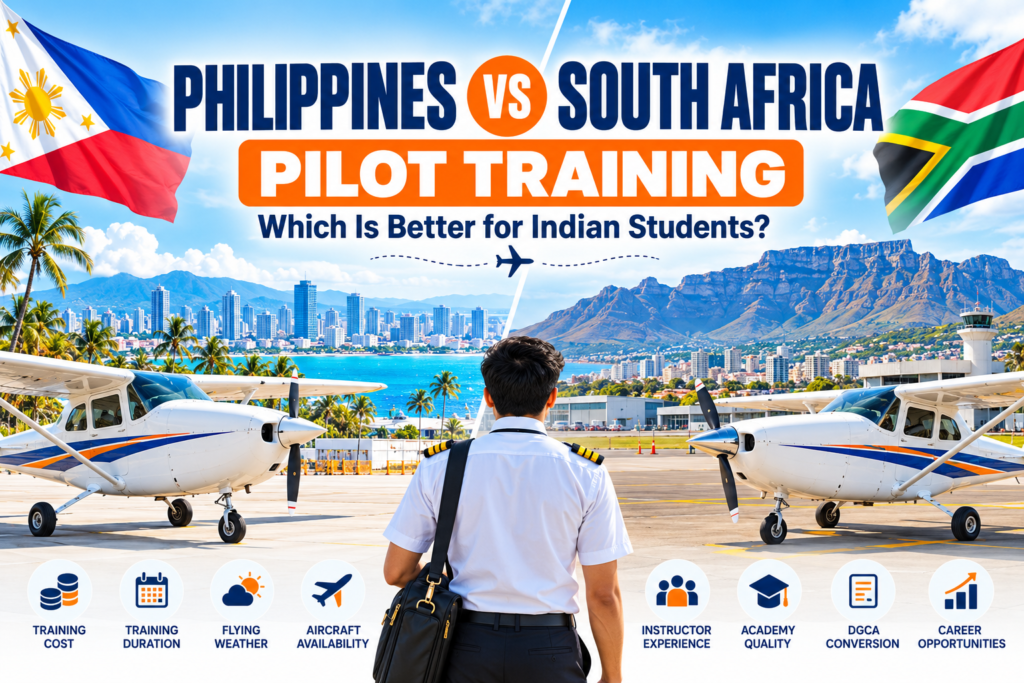 Philippines vs South Africa pilot training comparison for Indian students
