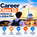 Pilot career after Class 12 roadmap showing DGCA exams, flight training, CPL and airline preparation